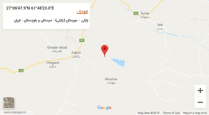 روستای کلاتک بر روی نقشه