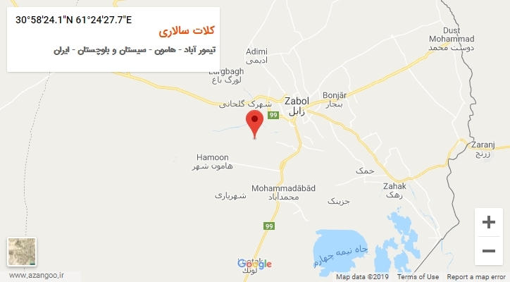 روستای کلات سالاری بر روی نقشه