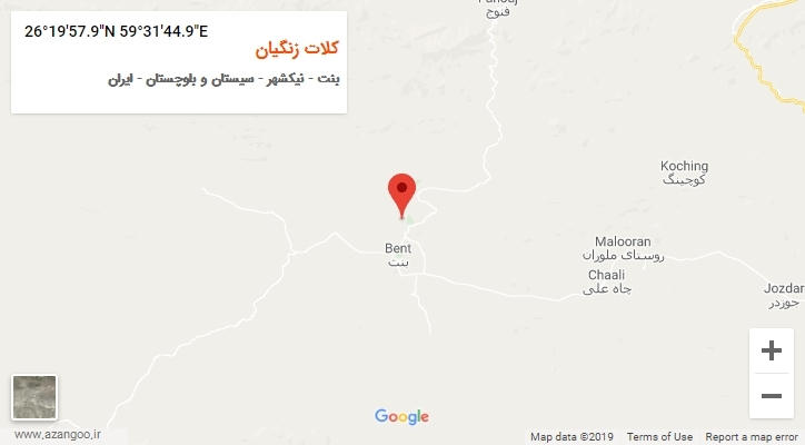 روستای کلات زنگیان بر روی نقشه