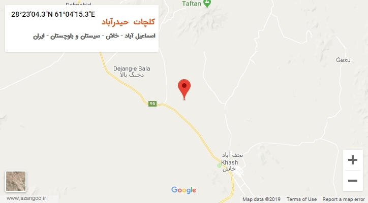 روستای کلچات حیدرآباد بر روی نقشه