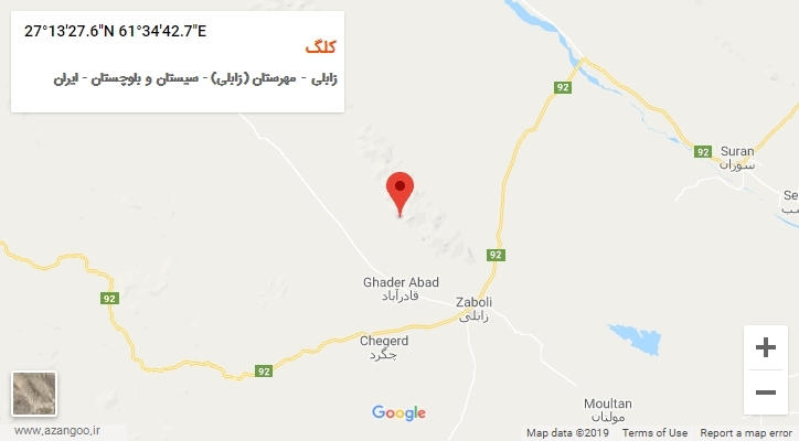 روستای کلگ بر روی نقشه