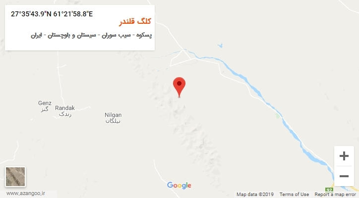 روستای کلگ قلندر بر روی نقشه
