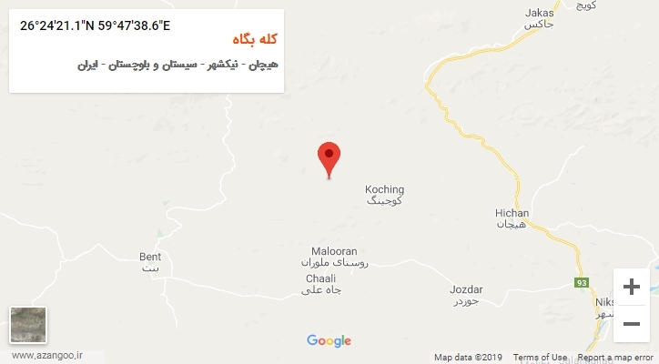 روستای کله بگاه بر روی نقشه