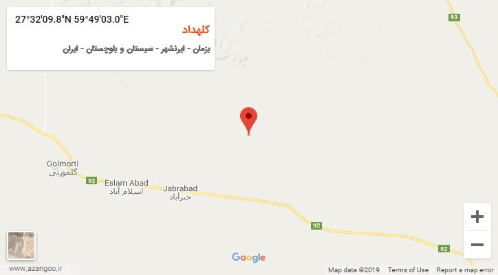 روستای کلهداد بر روی نقشه