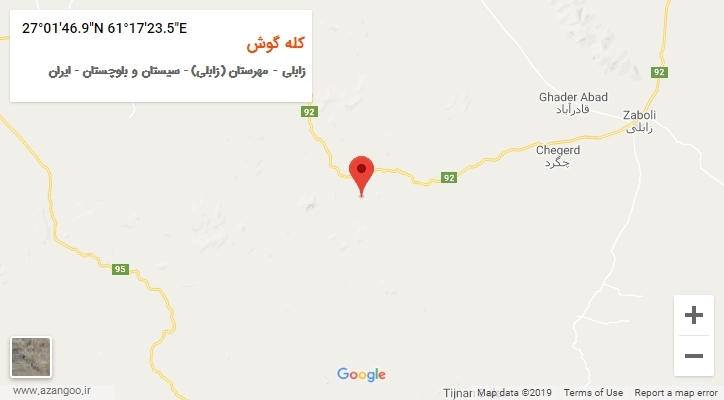 روستای کله گوش بر روی نقشه