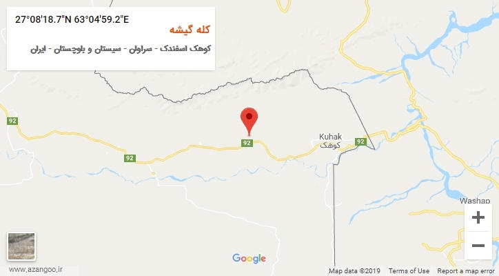روستای کله گیشه بر روی نقشه