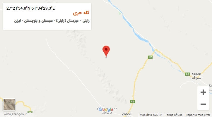 روستای کله حری بر روی نقشه
