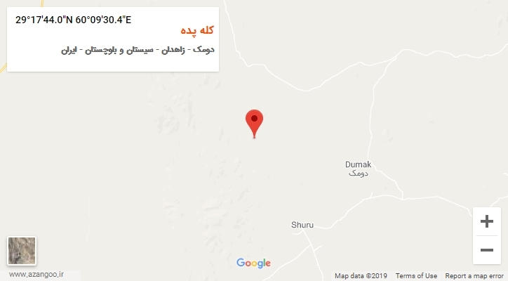 روستای کله پده بر روی نقشه