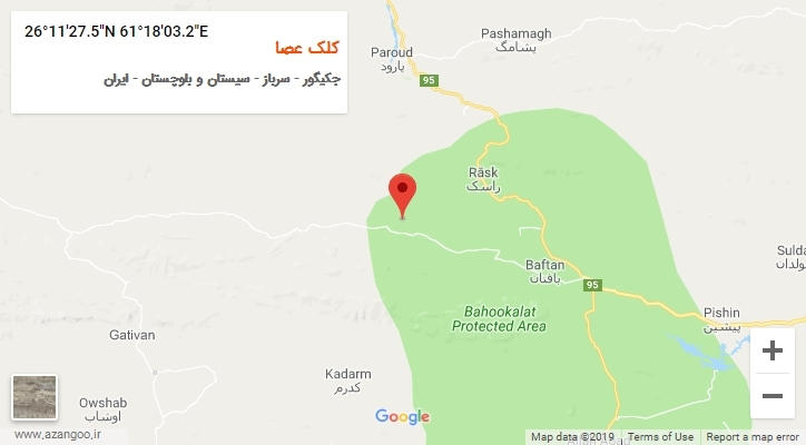 روستای کلک عصا بر روی نقشه