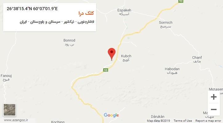 روستای کلک درا بر روی نقشه