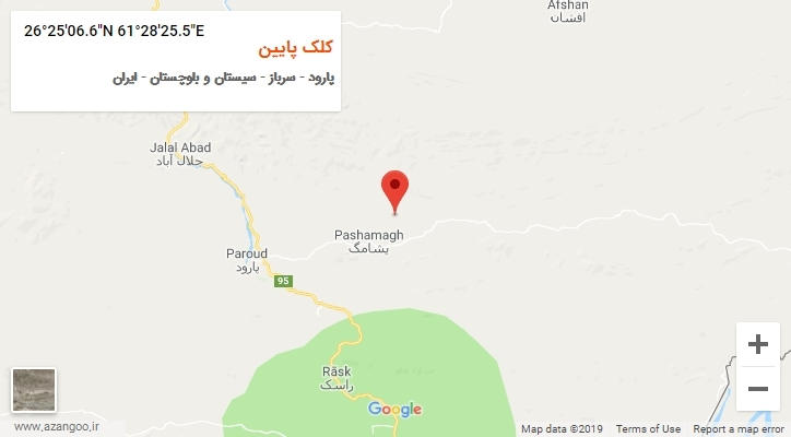 روستای کلک پایین بر روی نقشه