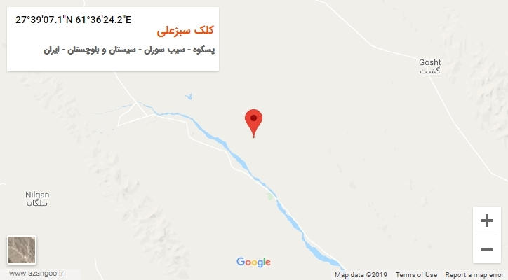 روستای کلک سبزعلی بر روی نقشه