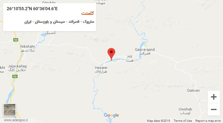 روستای کلمنت بر روی نقشه