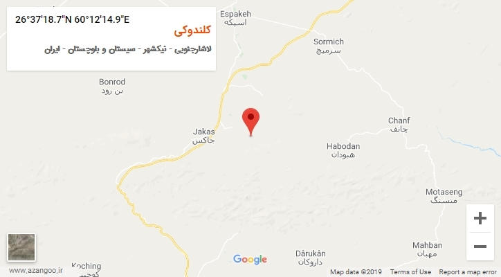 روستای کلندوکی بر روی نقشه