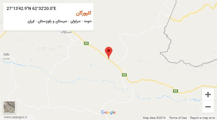 روستای کلپورگان بر روی نقشه