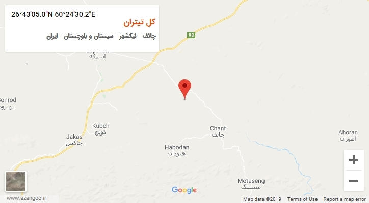 روستای کل تیتران بر روی نقشه
