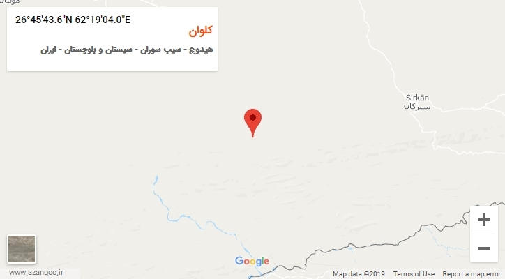 روستای کلوان بر روی نقشه