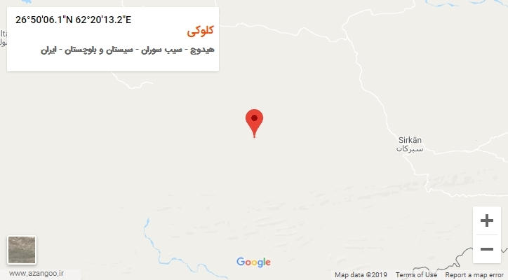 روستای کلوکی بر روی نقشه