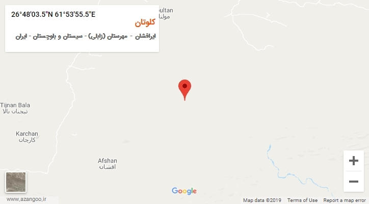 روستای کلوتان بر روی نقشه