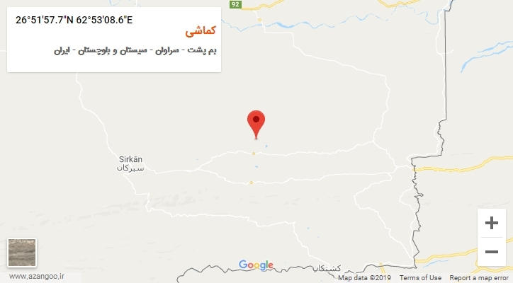 روستای کماشی بر روی نقشه