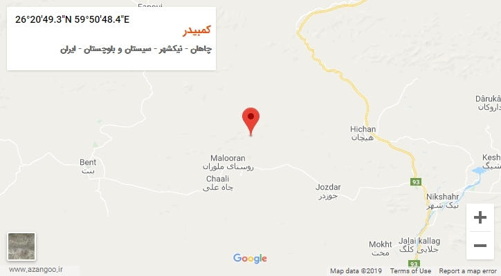 روستای کمبیدر بر روی نقشه