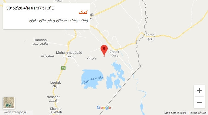 روستای کمک بر روی نقشه