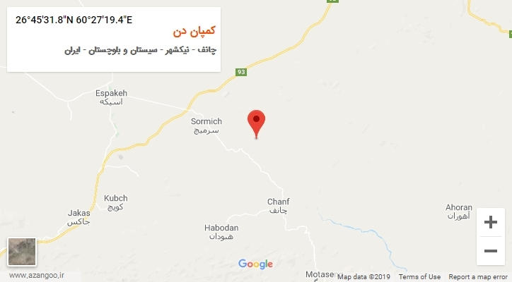 روستای کمپان دن بر روی نقشه
