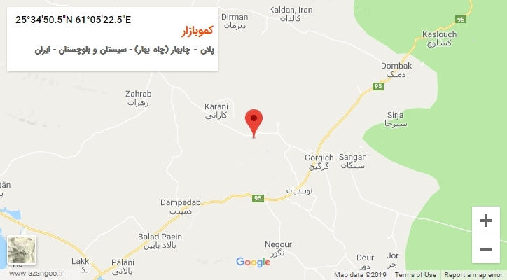 روستای کموبازار بر روی نقشه