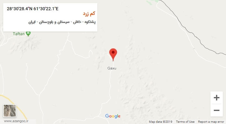 روستای کم زرد بر روی نقشه