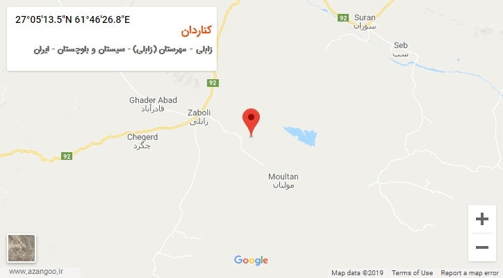 روستای کناردان بر روی نقشه