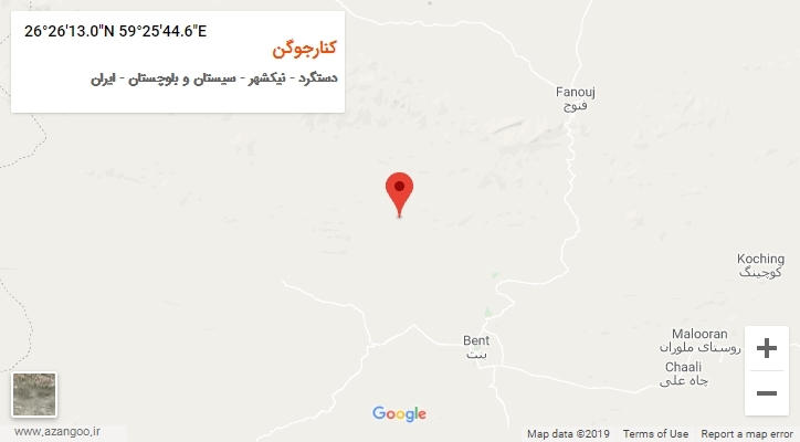 روستای کنارجوگن بر روی نقشه