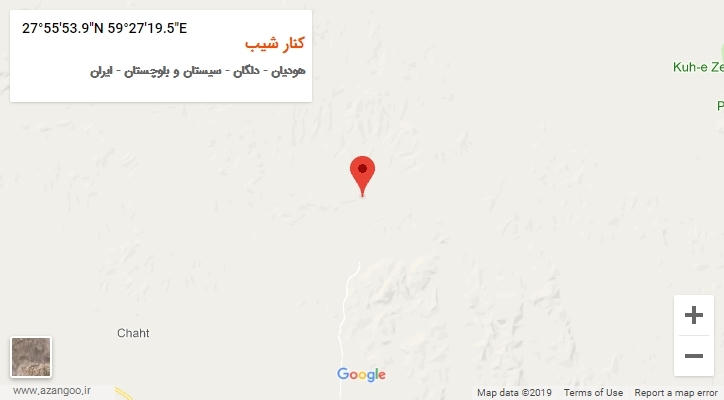 روستای کنار شیب بر روی نقشه