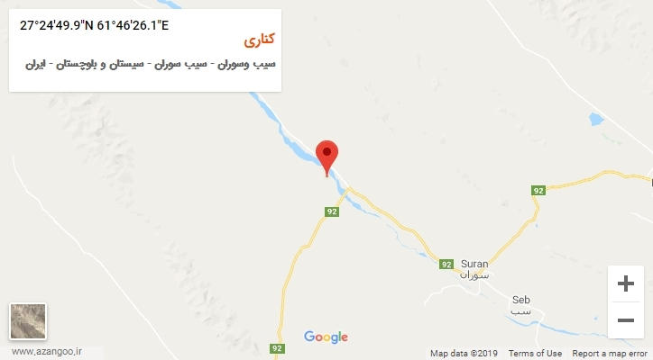 روستای کناری بر روی نقشه