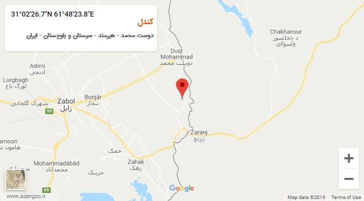 روستای کندل بر روی نقشه