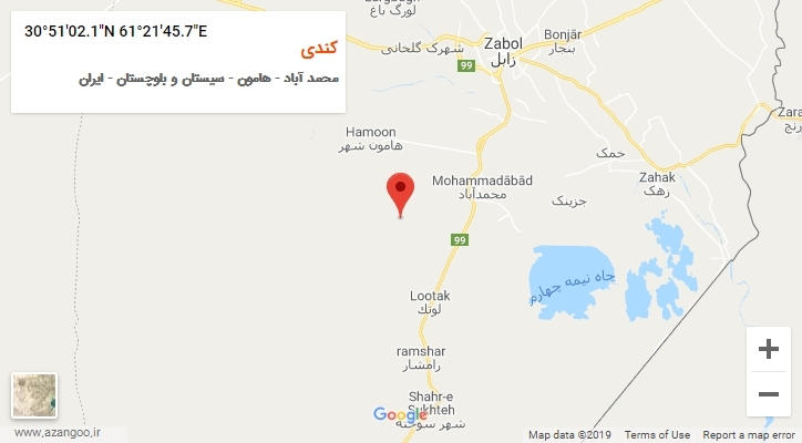 روستای کندی بر روی نقشه