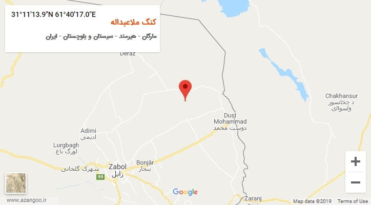 روستای کنگ ملاعبداله بر روی نقشه