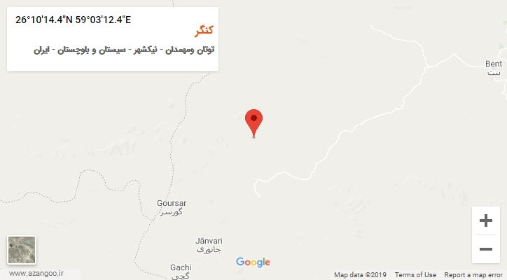 روستای کنگر بر روی نقشه