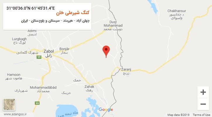 روستای کنگ شیرعلی خان بر روی نقشه