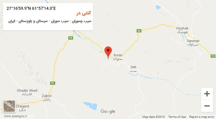 روستای کنتی در بر روی نقشه