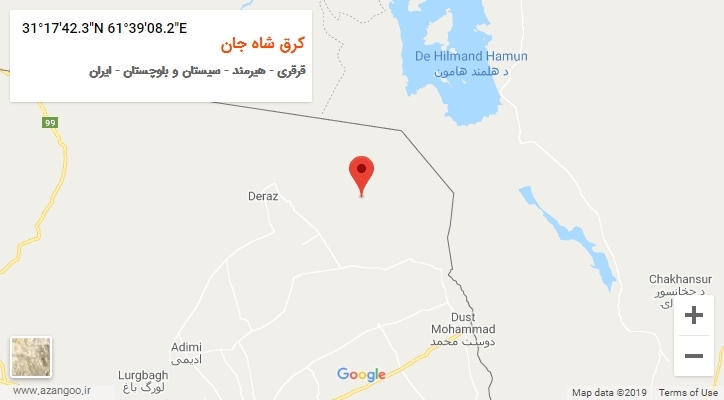 روستای کرق شاه جان بر روی نقشه