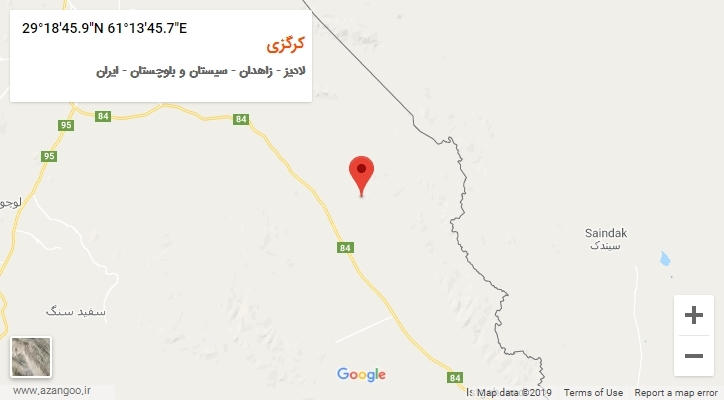 روستای کرگزی بر روی نقشه
