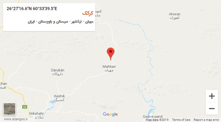 روستای کرکک بر روی نقشه