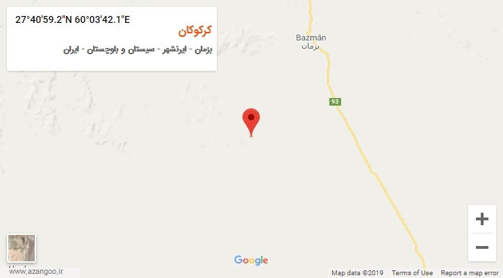 روستای کرکوکان بر روی نقشه