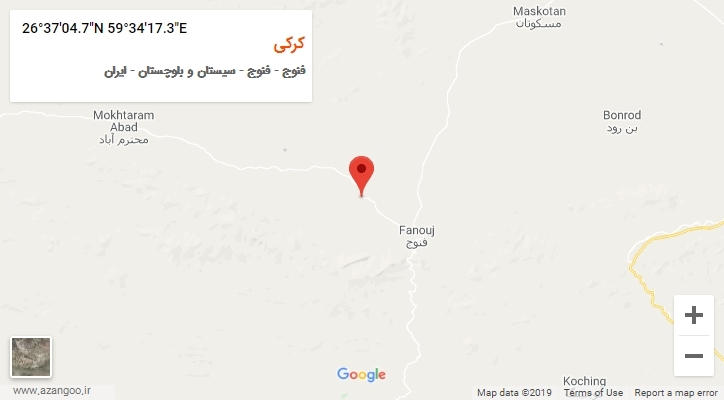 روستای کرکی بر روی نقشه