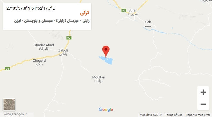 روستای کرکی بر روی نقشه