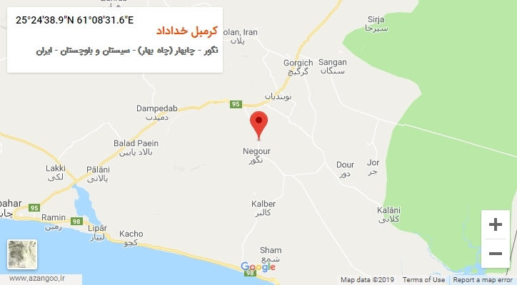 روستای کرمبل خداداد بر روی نقشه