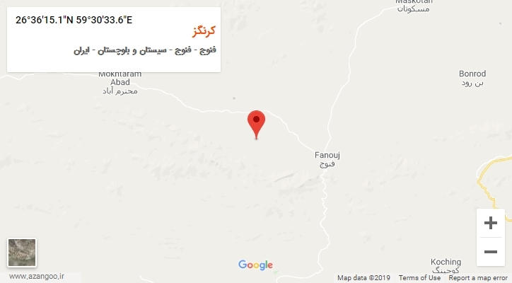 روستای کرنگز بر روی نقشه