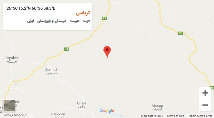 روستای کرپاسی بر روی نقشه