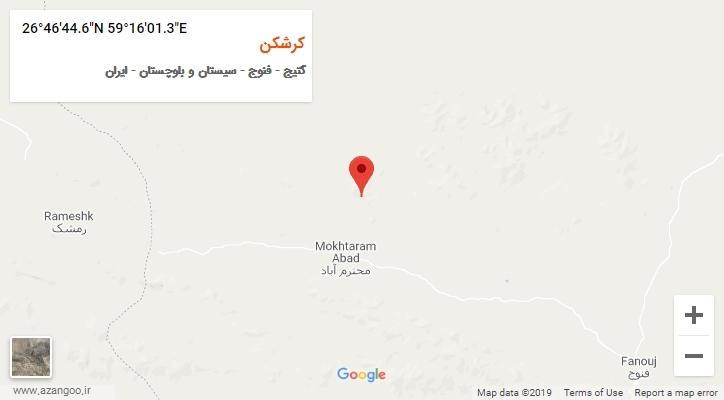 روستای کرشکن بر روی نقشه