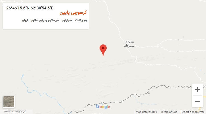 روستای کرسوچی پایین بر روی نقشه